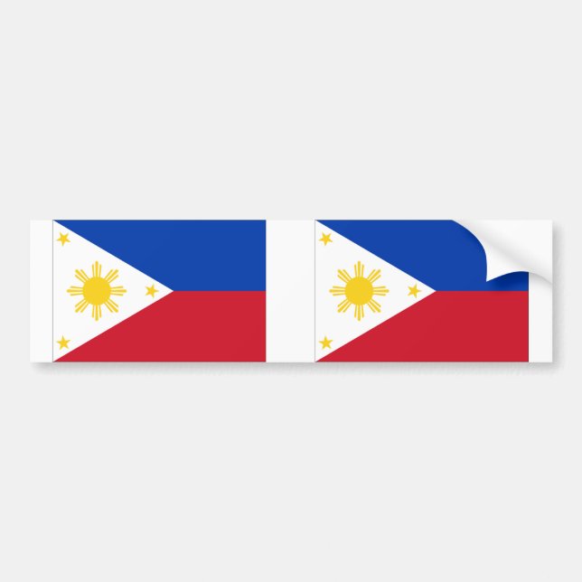 Pegatina Para Coche Bandera de Filipinas (Frente)