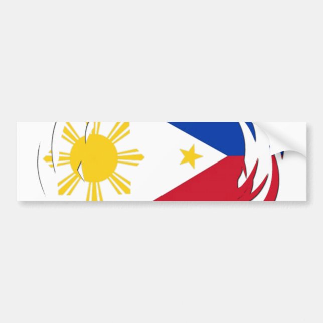 Pegatina Para Coche Bandera de Filipinas (Frente)