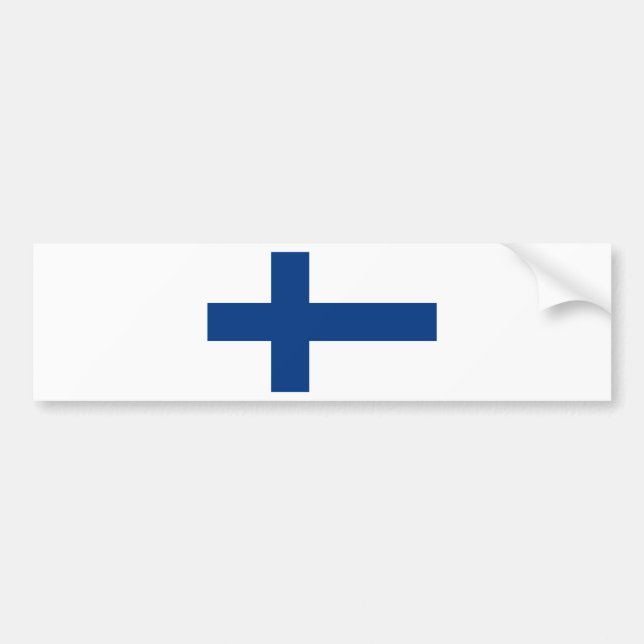 Pegatina Para Coche Bandera de Finlandia - Suomen Lippu - Siniristilip (Frente)