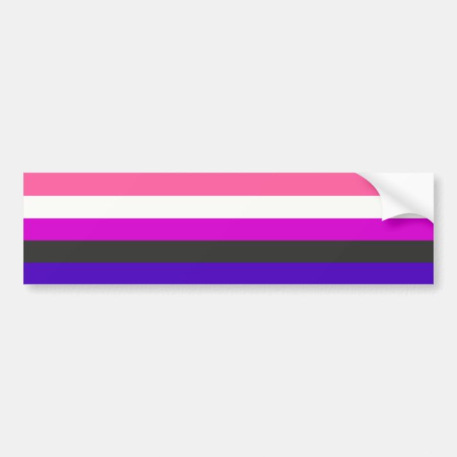 Pegatina Para Coche Bandera de Genderfluid (Frente)