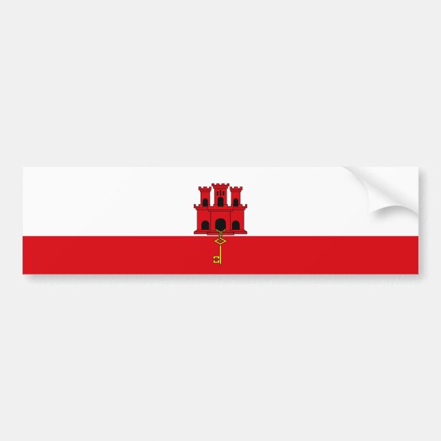 Pegatina Para Coche Bandera de Gibraltar (Frente)
