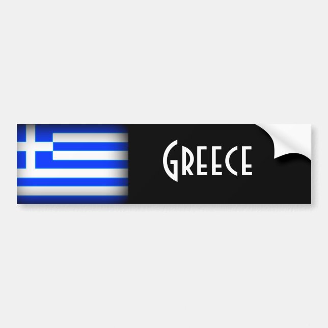 Pegatina Para Coche Bandera de Grecia oscura (Frente)