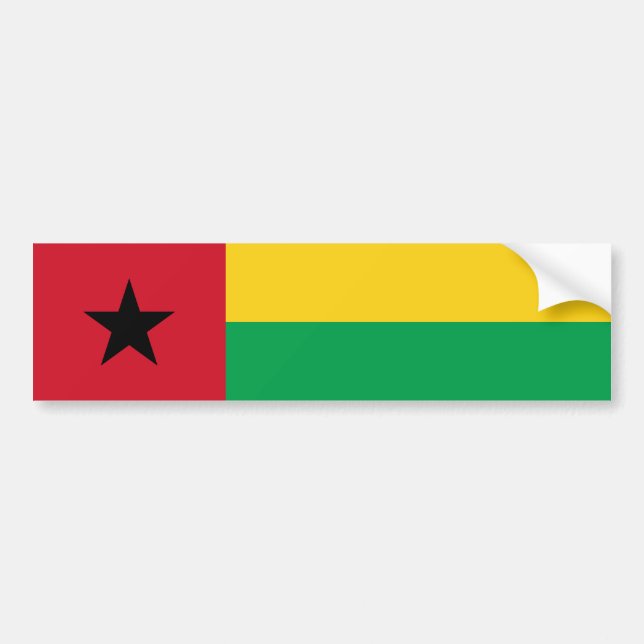 Pegatina Para Coche Bandera de Guinea Bissau (Frente)