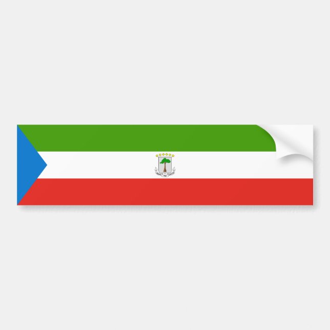 Pegatina Para Coche Bandera de Guinea Ecuatorial (Frente)