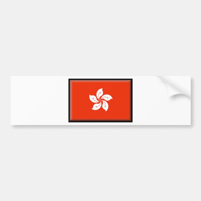 Pegatina Para Coche Bandera de Hong Kong (China) (Frente)