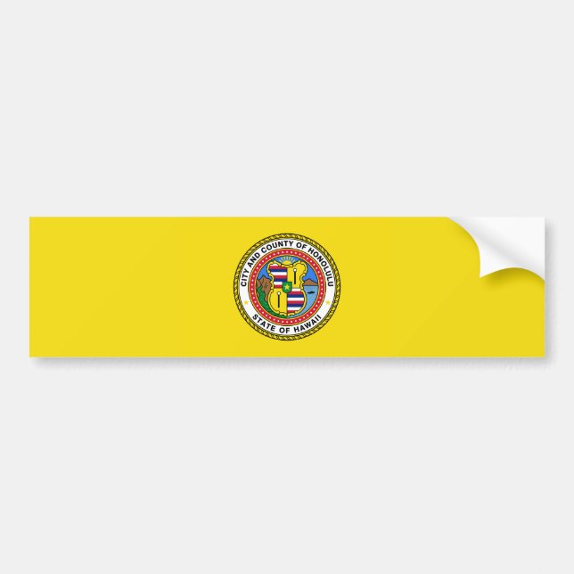 Pegatina Para Coche Bandera de Honolulu (Hawái) (Frente)