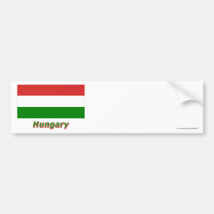 Pegatina Para Coche Bandera de Hungría con nombre