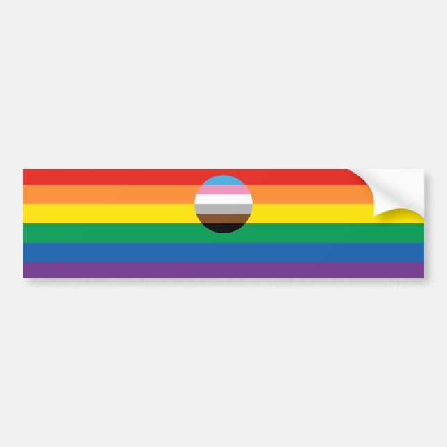Pegatina Para Coche Bandera de inclusión del orgullo gay (Frente)