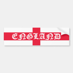 Pegatina Para Coche Bandera de Inglaterra con el texto blanco