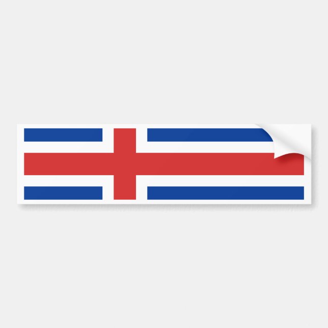 Pegatina Para Coche Bandera de Islandia (Frente)