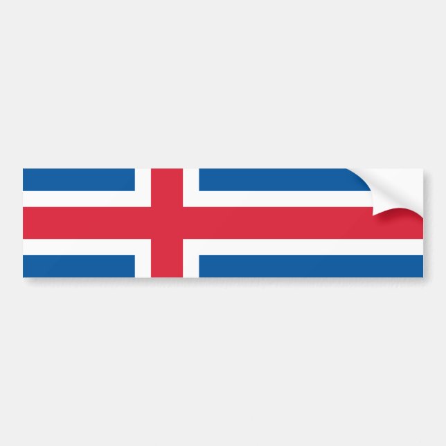 Pegatina Para Coche Bandera de Islandia (Frente)