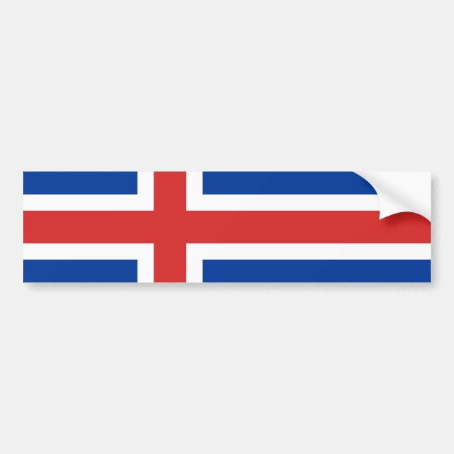 Pegatina Para Coche Bandera de Islandia (Frente)