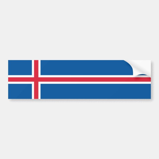 Pegatina Para Coche Bandera de Islandia (Frente)