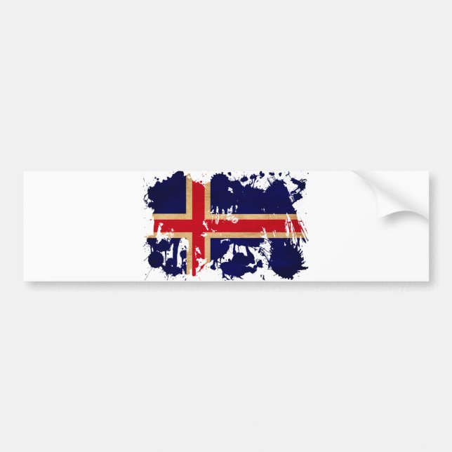 Pegatina Para Coche Bandera de Islandia (Frente)