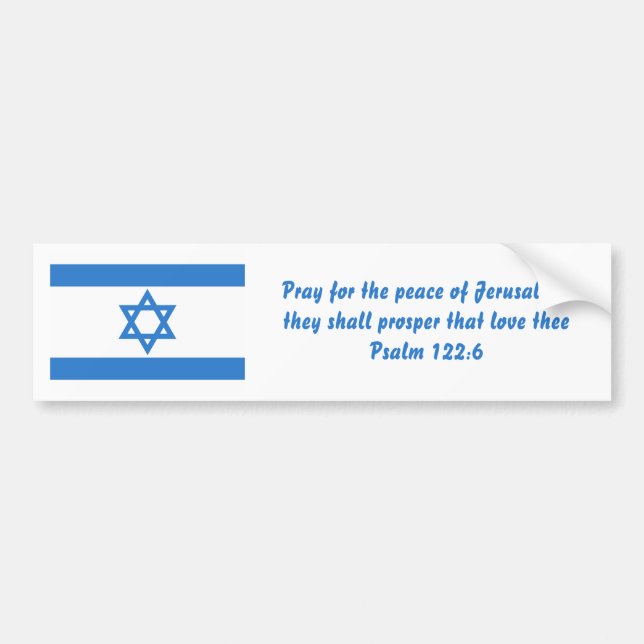 Pegatina Para Coche Bandera de Israel, (Frente)