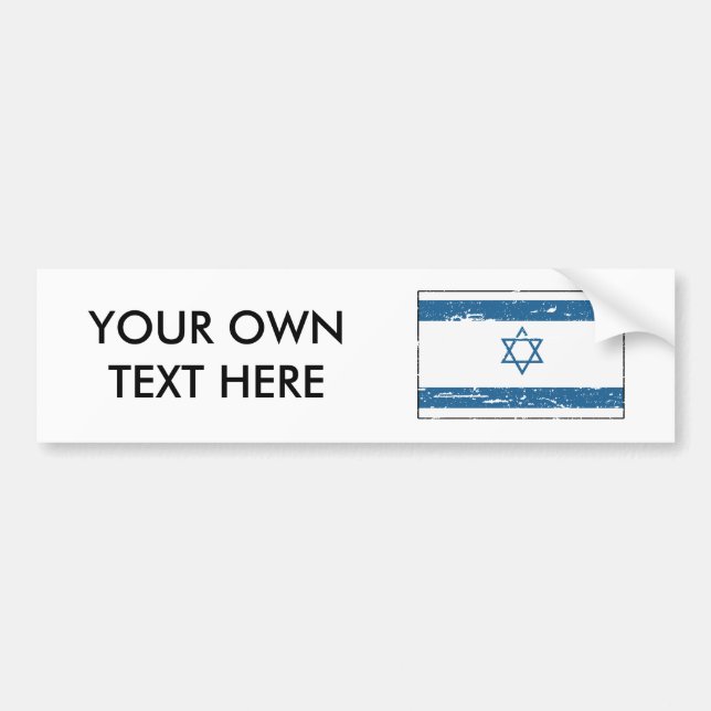 Pegatina Para Coche Bandera de Israel del vintage (Frente)