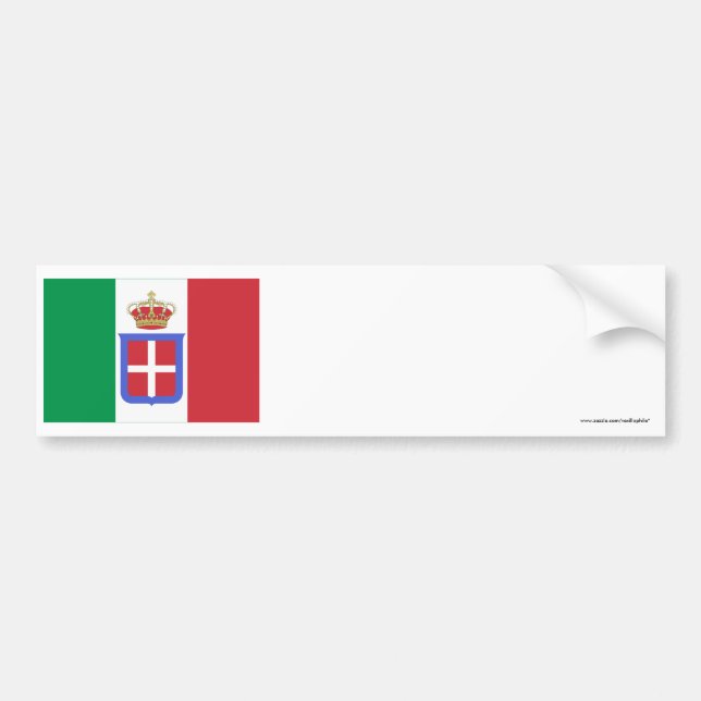 Pegatina Para Coche Bandera de Italia (1861-1946) (Frente)