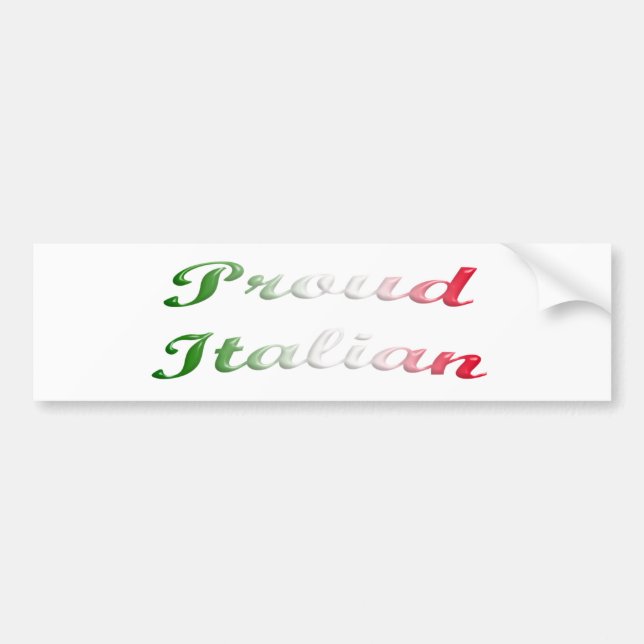 Pegatina Para Coche Bandera de Italia. Italiano orgulloso (Frente)
