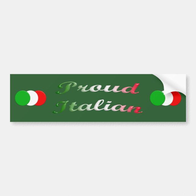 Pegatina Para Coche Bandera de Italia. Italiano orgulloso (Frente)