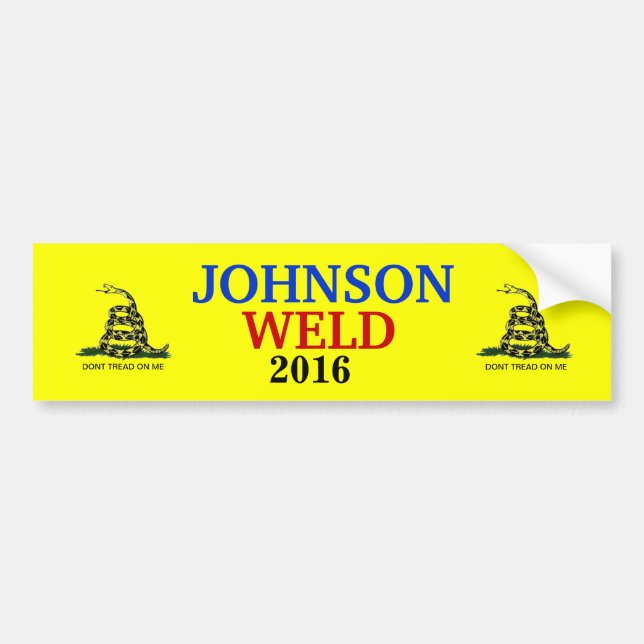 PEGATINA PARA COCHE BANDERA DE JOHNSON/WELD GADSDEN (Frente)
