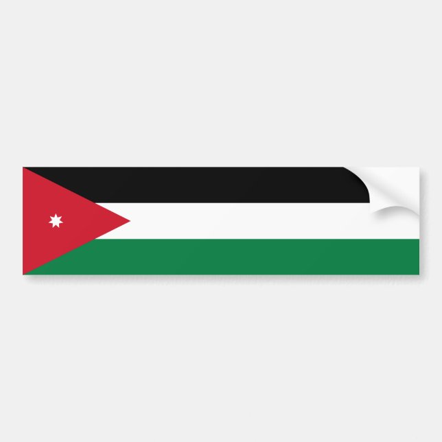 Pegatina Para Coche Bandera de Jordania (Frente)