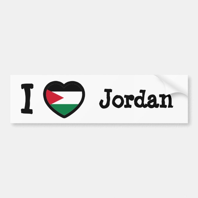 Pegatina Para Coche Bandera de Jordania (Frente)