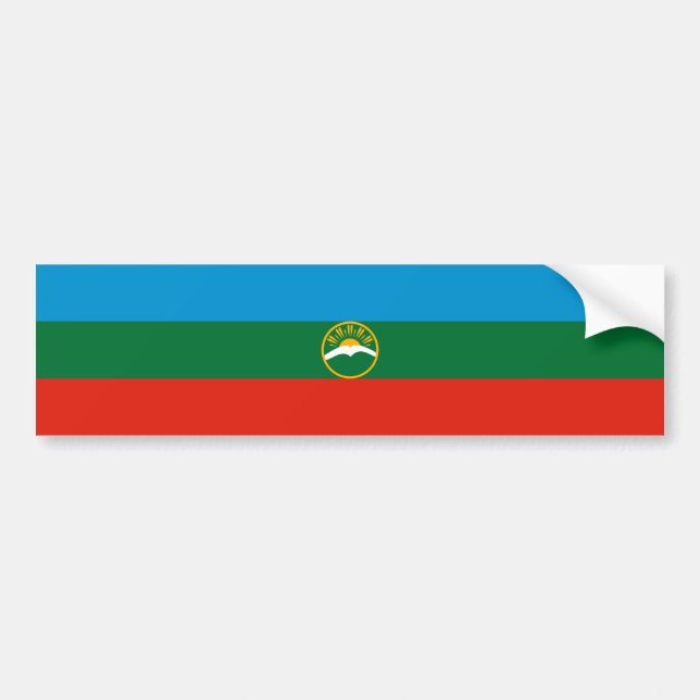 Pegatina Para Coche Bandera de Karachay Cherkessia (Frente)