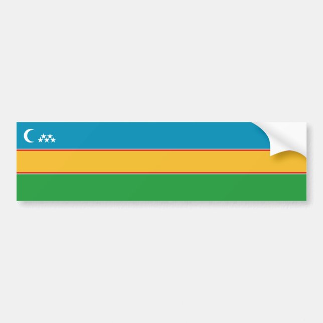 Pegatina Para Coche Bandera de Karakalpakstan (Frente)
