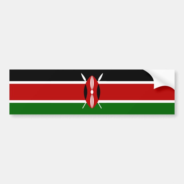 Pegatina Para Coche Bandera de Kenia (Frente)