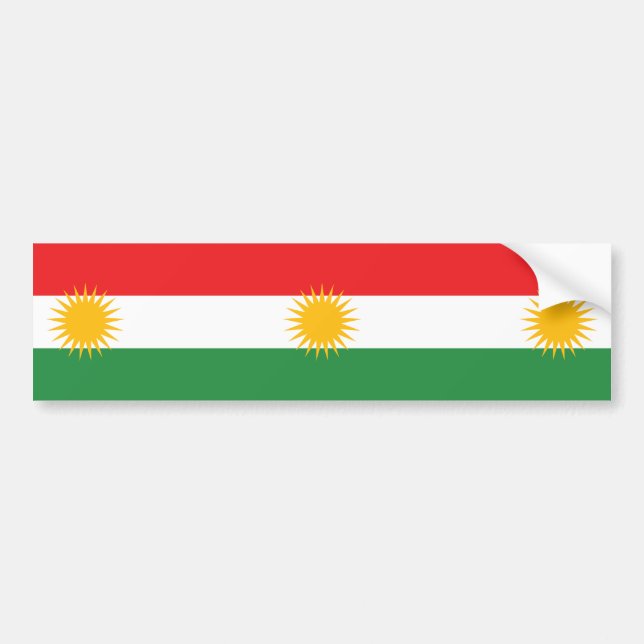 Pegatina Para Coche Bandera de Kurdistán (Frente)