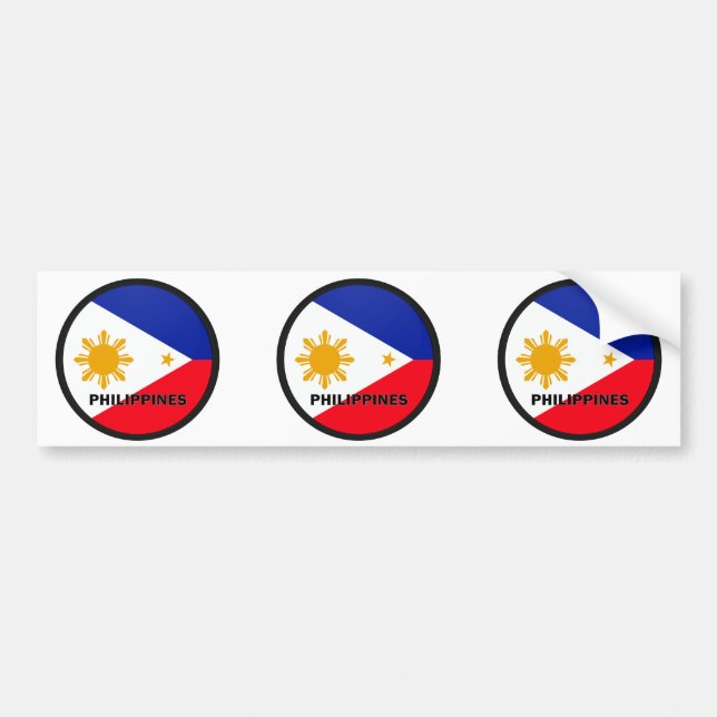 Pegatina Para Coche Bandera de la calidad de Filipinas Roundel (Frente)
