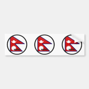 Pegatina Para Coche Bandera de la calidad de Nepal Roundel