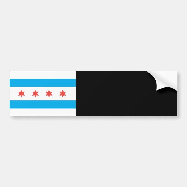 Pegatina Para Coche Bandera de la ciudad de Chicago (Frente)