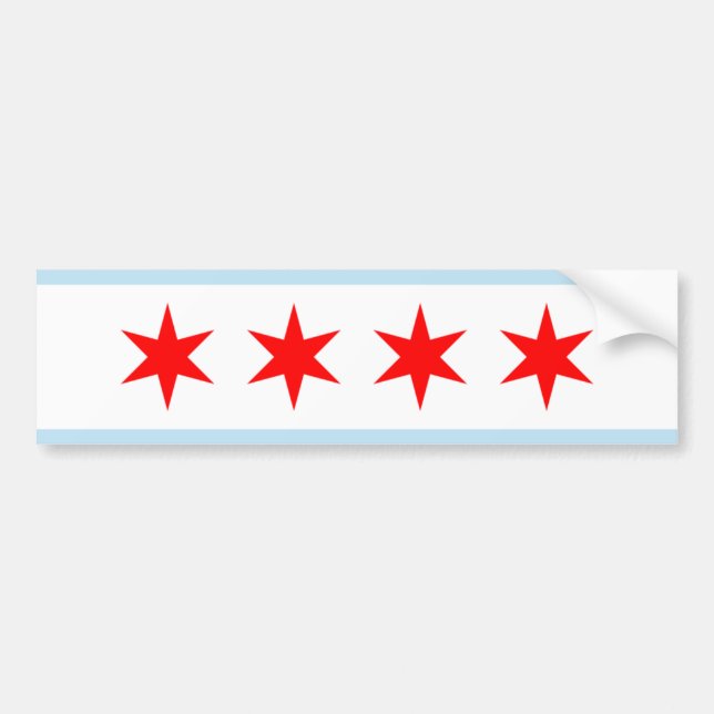 Pegatina Para Coche Bandera de la ciudad de Chicago (Frente)