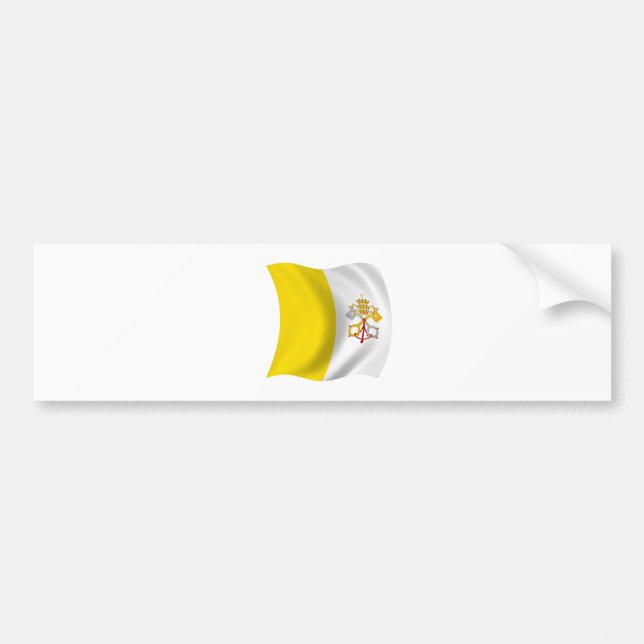 Pegatina Para Coche Bandera de la Ciudad del Vaticano (Frente)