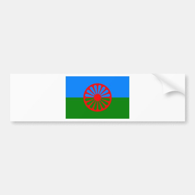 Pegatina Para Coche Bandera de la gente Romani - bandera Romani (Frente)