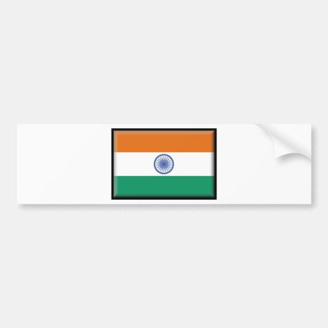 Pegatina Para Coche Bandera de la India (Frente)