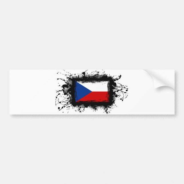 Pegatina Para Coche Bandera de la República Checa (Frente)