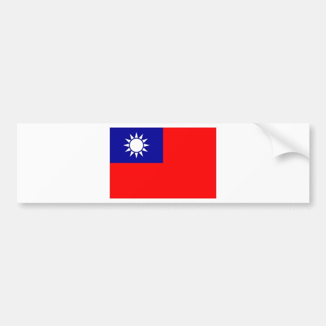 Pegatina Para Coche Bandera de la República de China (Taiwán) - 中華民國國旗 (Frente)