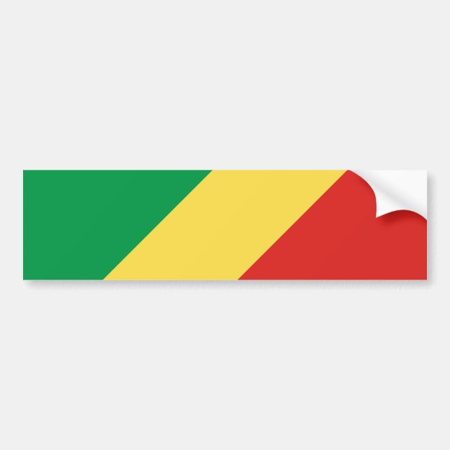 Pegatina Para Coche Bandera de la República del Congo (Frente)