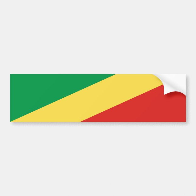 Pegatina Para Coche Bandera de la República del Congo (Frente)