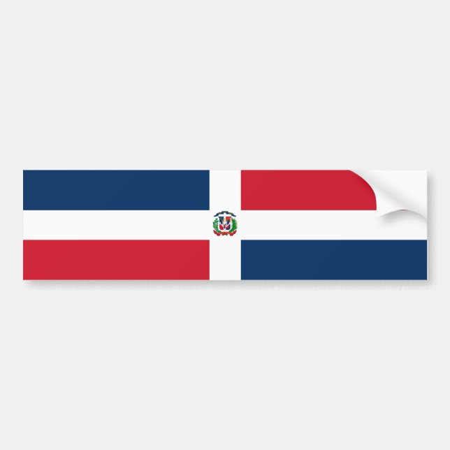 Pegatina Para Coche Bandera de la República Dominicana (Frente)