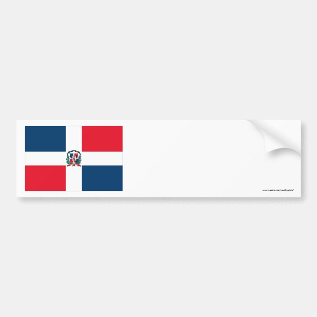 Pegatina Para Coche Bandera de la República Dominicana (Frente)