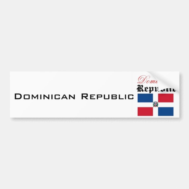 Pegatina Para Coche Bandera de la República Dominicana (Frente)