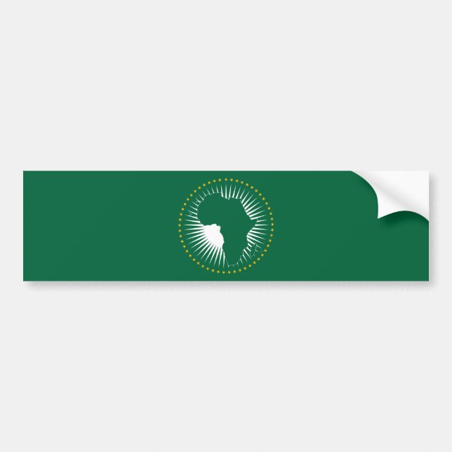 Pegatina Para Coche Bandera de la Unión Africana (África) (Panafrica) (Frente)