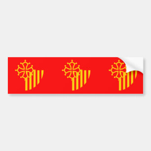 Pegatina Para Coche Bandera de Languedoc-Rosellón, Francia