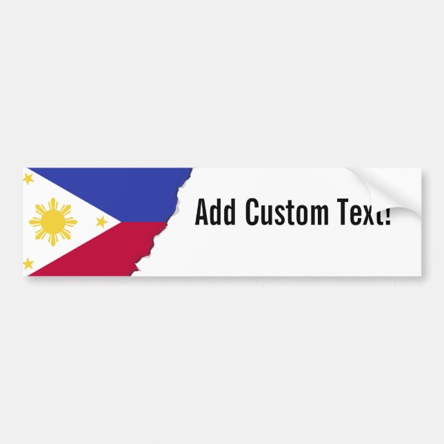 Pegatina Para Coche Bandera de las Filipinas (Frente)