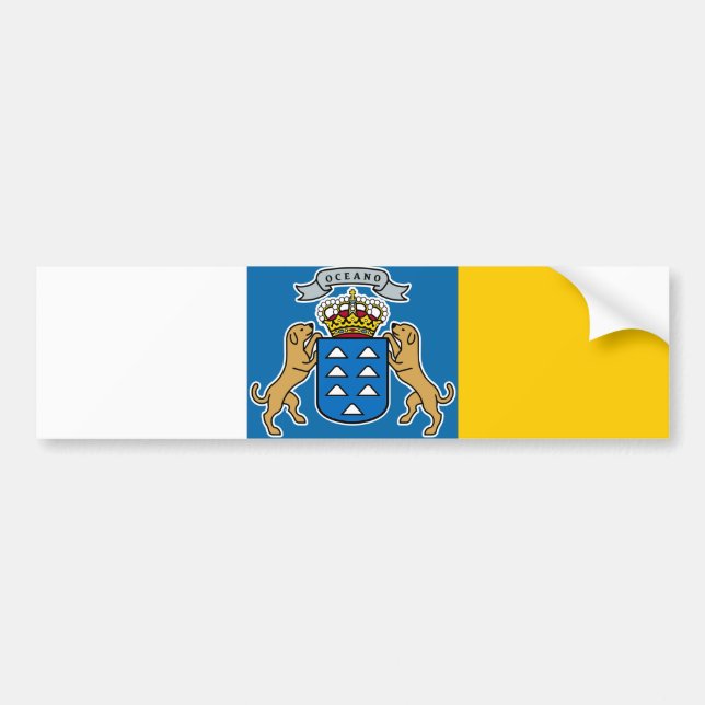 Pegatina Para Coche Bandera de las Islas Canarias (Canarias) (Canarias (Frente)