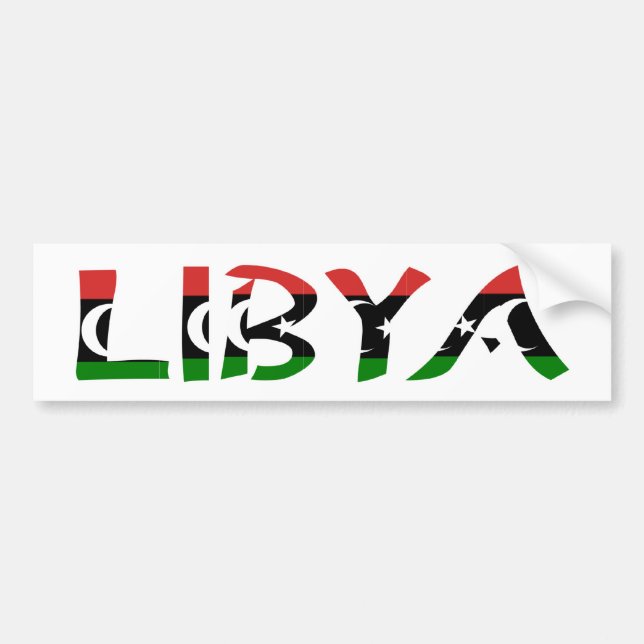 Pegatina Para Coche Bandera de Libia (Frente)