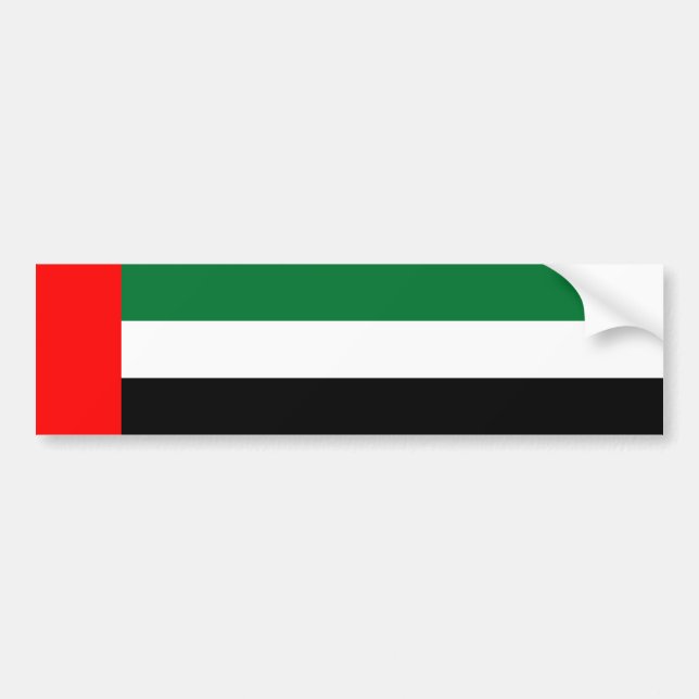 Pegatina Para Coche Bandera de los Emiratos Árabes Unidos (EAU) (Frente)